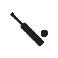 eps10 svart vektor cricket boll och fladdermus abstrakt konst fast ikon isolerat på vit bakgrund. cricket symbol i en enkel platt trendig modern stil för din hemsida design, logotyp, och mobil Ansökan