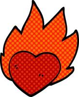 Cartoon-Doodle flammendes Herz vektor