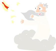 Cartoon-Doodle-Gott auf Wolke vektor