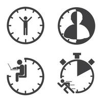 Icon-Set für Geschäftszeitmanagement vektor