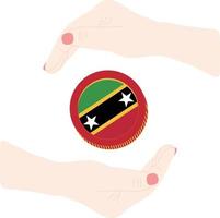 sankt kitts und nevis flaggenvektor handgezeichnet, ostkaribischer dollar vektor handgezeichnet