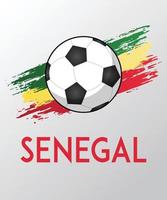 flagge von senegal mit pinseleffekt für fußballfans vektor