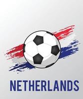 flagga av nederländerna med borsta effekt för fotboll fläktar vektor