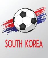 flagga av söder korea med borsta effekt för fotboll fläktar vektor