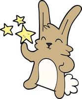 tecknad doodle glad kanin vektor