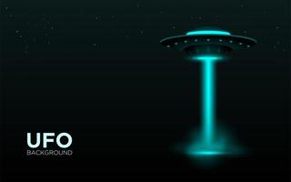 realistisches UFO mit Strahl vektor