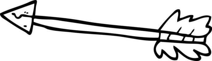 linje teckning tecknad serie lång pil vektor