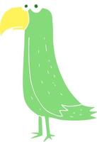 platt Färg illustration av en tecknad serie papegoja vektor