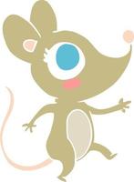 niedliche Cartoon-Maus im flachen Farbstil vektor