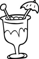 linje teckning tecknad serie cocktail vektor