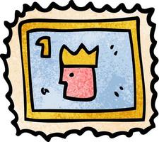 Cartoon-Doodle-Stempel mit königlichem Gesicht vektor