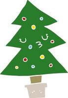 Cartoon-Weihnachtsbaum im flachen Farbstil vektor