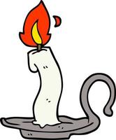 Cartoon-Doodle brennende Kerze vektor