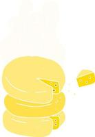 platt Färg illustration av en tecknad serie ost hjul vektor
