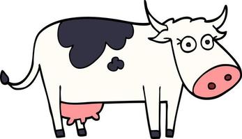 Cartoon-Doodle-Farm-Kuh vektor