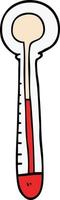 Cartoon-Doodle heißes Thermometer vektor