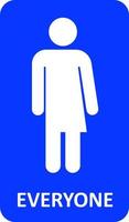 Geschlechtsneutrales Zeichen. Transgender-Toilettenschild. blaues Symbol isoliert auf weiß. Pflichtbanner. Toilette für alle. Vektor-Illustration vektor