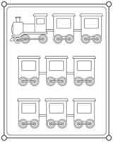 söt tåg lämplig för barn färg sida vektor illustration
