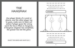 Henker-Spielseitenvektor, Kinderaktivitäts-Notizbuchseite. vektor