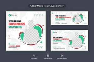 Business-Marketing-Social-Media-Beitrag, Web-Banner, Cover-Anzeigen-Thumbnail-Banner-Vorlagenpaketsatz vektor