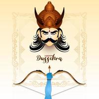 glücklicher dussehra-festivalhintergrund mit pfeil- und bogendesign vektor