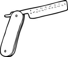 linje teckning tecknad serie skära hals rakapparat vektor