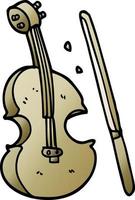 Cartoon-Doodle Violine und Bogen vektor