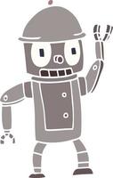 Cartoon-Doodle-Roboter winkt vektor