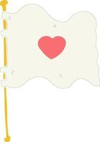 platt Färg stil tecknad serie flagga med kärlek hjärta vektor