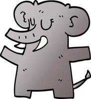 Cartoon-Doodle stehender Elefant vektor