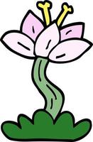 tecknad doodle lilly flower vektor