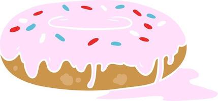 Cartoon-Donut im flachen Farbstil vektor