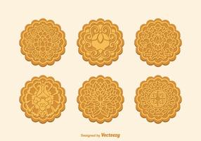 Gratis Vector Mooncake Set