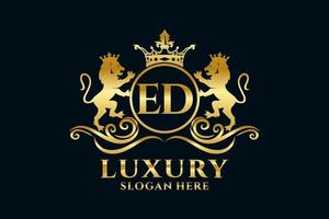 Initial ed Letter Lion Royal Luxury Logo Vorlage in Vektorgrafiken für luxuriöse Branding-Projekte und andere Vektorillustrationen. vektor