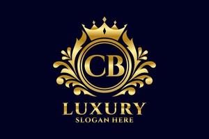 Royal Luxury Logo-Vorlage mit anfänglichem cb-Buchstaben in Vektorgrafiken für luxuriöse Branding-Projekte und andere Vektorillustrationen. vektor