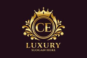 Royal Luxury Logo-Vorlage mit anfänglichem CE-Buchstaben in Vektorgrafiken für luxuriöse Branding-Projekte und andere Vektorillustrationen. vektor