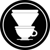 kaffe filtrera kopp cirkulär symbol vektor