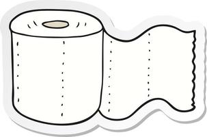 klistermärke av ett tecknat toalettpapper vektor