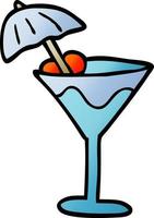 tecknad doodle martini drink vektor