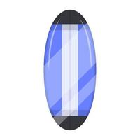 en platt vektor illustration av en surfingbräda