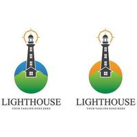 kreative Leuchtturm-Logo-Vorlage Symbolbild vektor