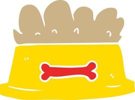 platt Färg stil tecknad serie skål av hund mat vektor