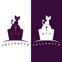 halloween logotyp med slogan mall vektor