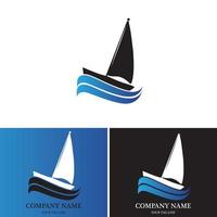 Segelboot-Logo und Symbolvektor