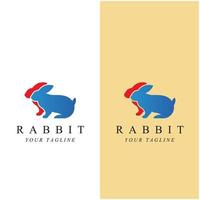 Set von kreativem Kaninchen mit Slogan-Vorlagensymbolbild vektor