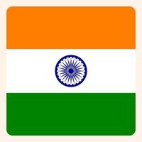 Indien fyrkant flagga knapp, social media kommunikation tecken, företag ikon. vektor