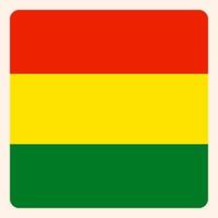 Bolivien quadratische Flaggenschaltfläche, Kommunikationszeichen für soziale Medien, Geschäftssymbol. vektor