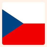 Schaltfläche mit tschechischer quadratischer Flagge, Kommunikationszeichen für soziale Medien, Geschäftssymbol. vektor