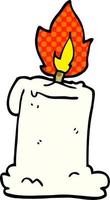 Cartoon-Doodle brennende Kerze vektor