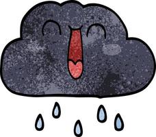 karikaturgekritzel einer glücklichen regenwolke vektor